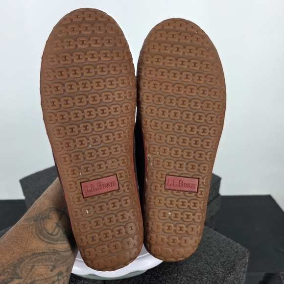 L.L.Bean Men\'s 11 Wicked Good Moccasins Brown Suede Shearling Slippers Shoes main image 7